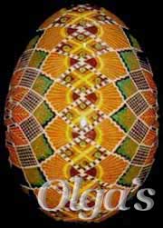 Ukrainian eggs. Duck Pysanky. Geometric Pattern.