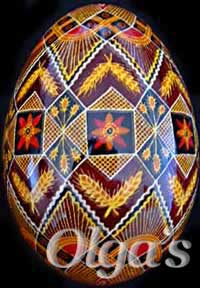 Hand painted Ukrainian Easter Eggs. Goose pysanky.