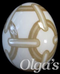 Ukrainian egg. Etched Chicken Pysanka. Enchained Egg / sphere.