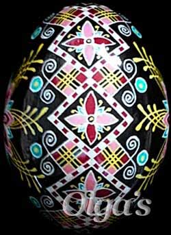 Ukrainian pysanky art. Duck egg shell.