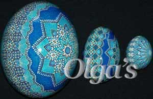 Ukrainian Easter Eggs. Ostrich Pysanky.