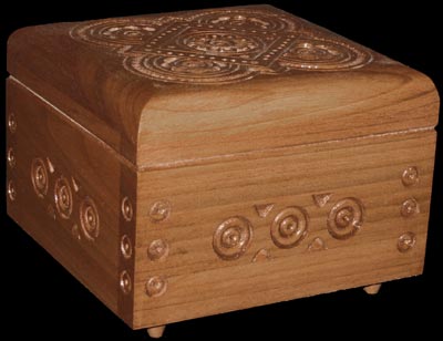 Ukrainian hand carved wooden box.